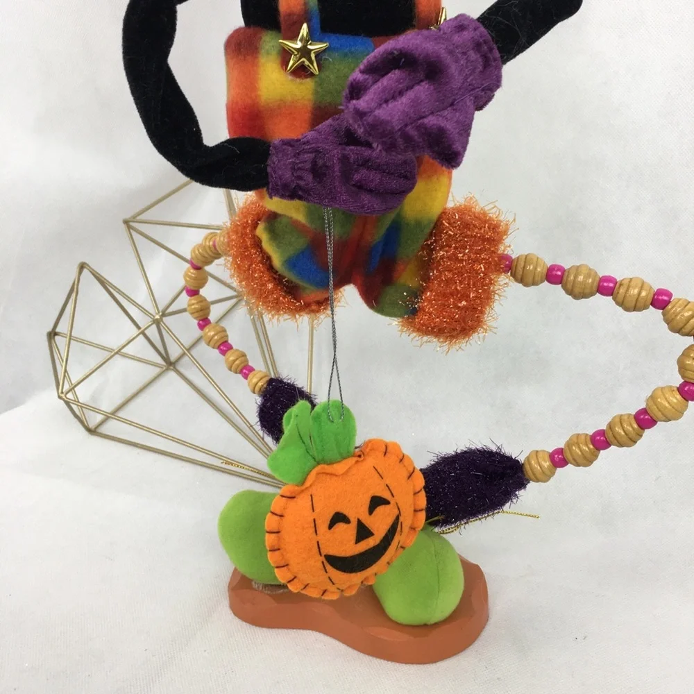Adorable Halloween Cat  in Black, Orange, Purple, and Green… Bendable!